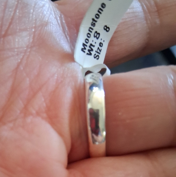 PINK MOONSTONE RING 925 STERLING SILVER SIZE 8 - Picture 7 of 10